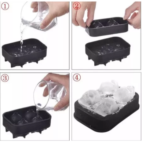 Image of Moldes para hielo en forma de calavera (3 Unidades)